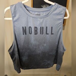 NoBull Project Women’s Navy Crop Muscle Tank Gray Smoke Size XXL